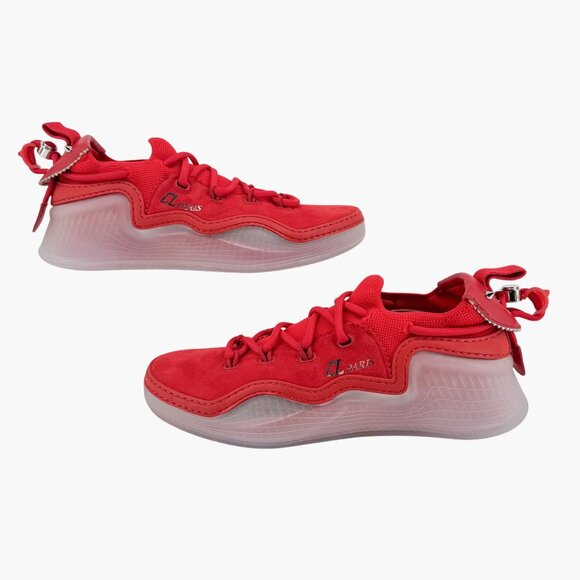 Christian Louboutin Arpoador Red Sock Sneakers Size 39.5 US 9.5 Suede Drawstring - Picture 7 of 14